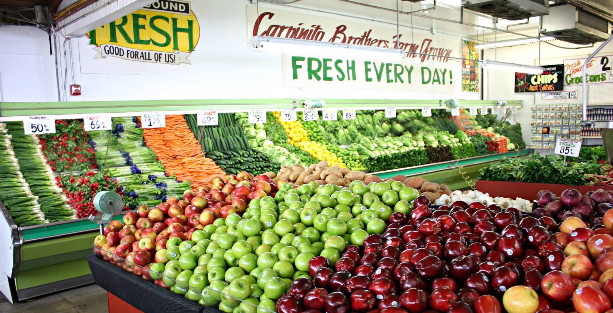 Farm fresh produce at Carpinito Brothers in Kent, Washington