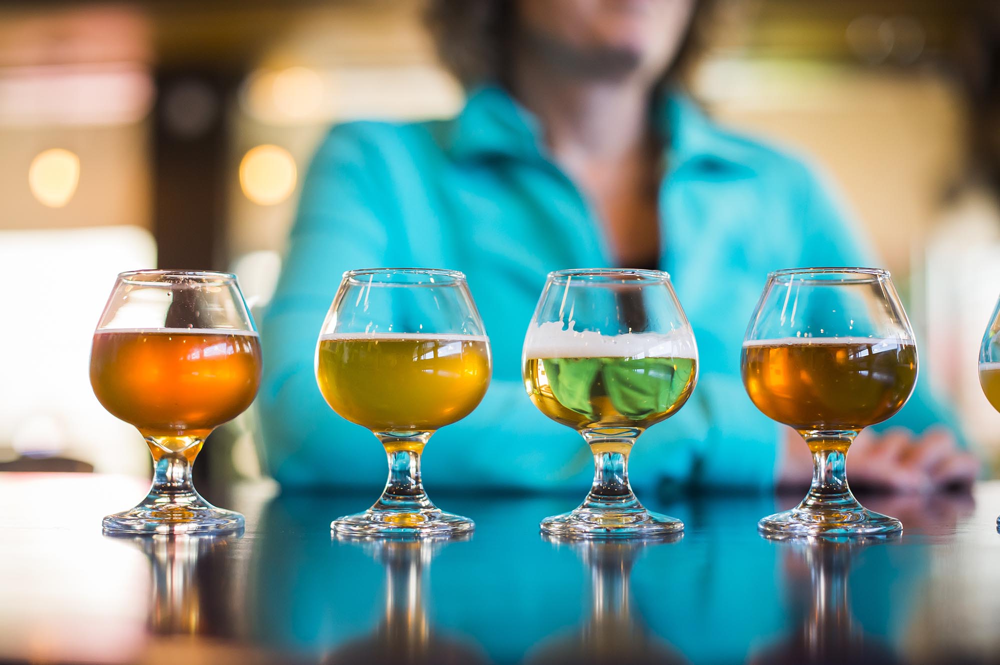 Beer Flight Airways Brewing 1 Beer flight at Airways Bistro in Kent, Washington