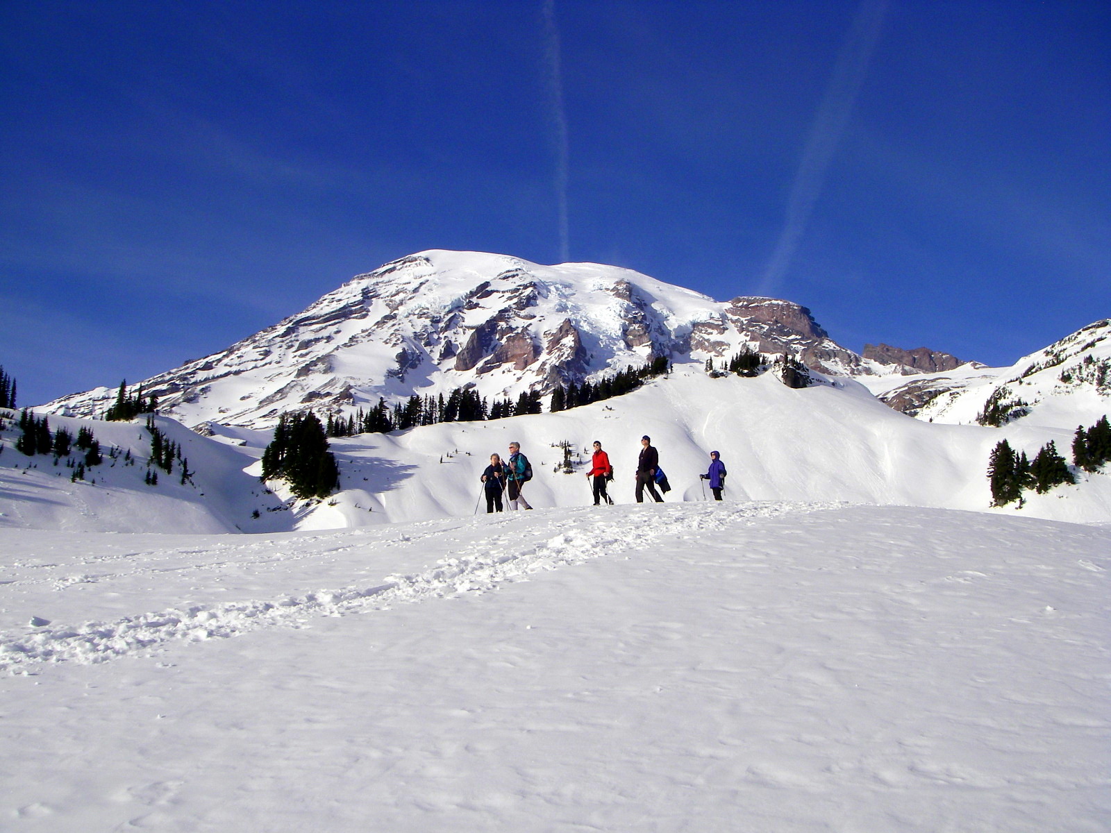 Mount Rainier at paradise, hiking in the winter, nearby to Kent, Washington