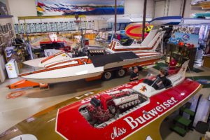 Hydroplane displays at Hydroplane and Raceboat Museum in Kent, Washington