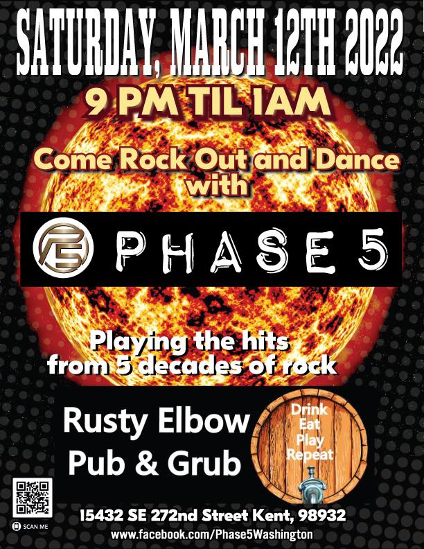Phase 5 plays the Rusty Elbow in Kent