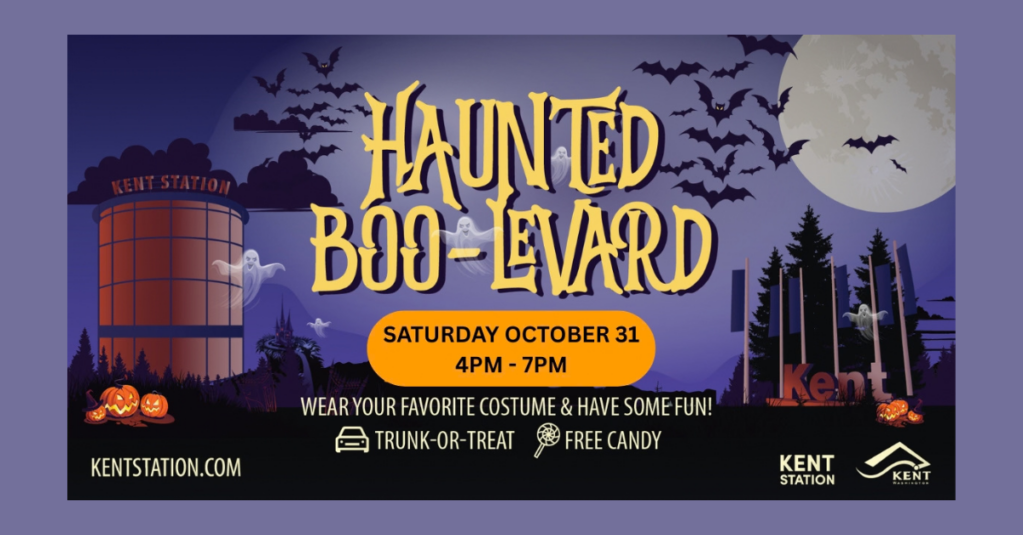 Haunted Boolevard Flyer for event at Kent Station in Kent, WA