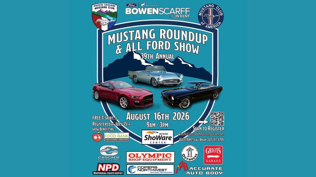 graphic for Mustang Roundup & All Ford Show event in Kent, WA